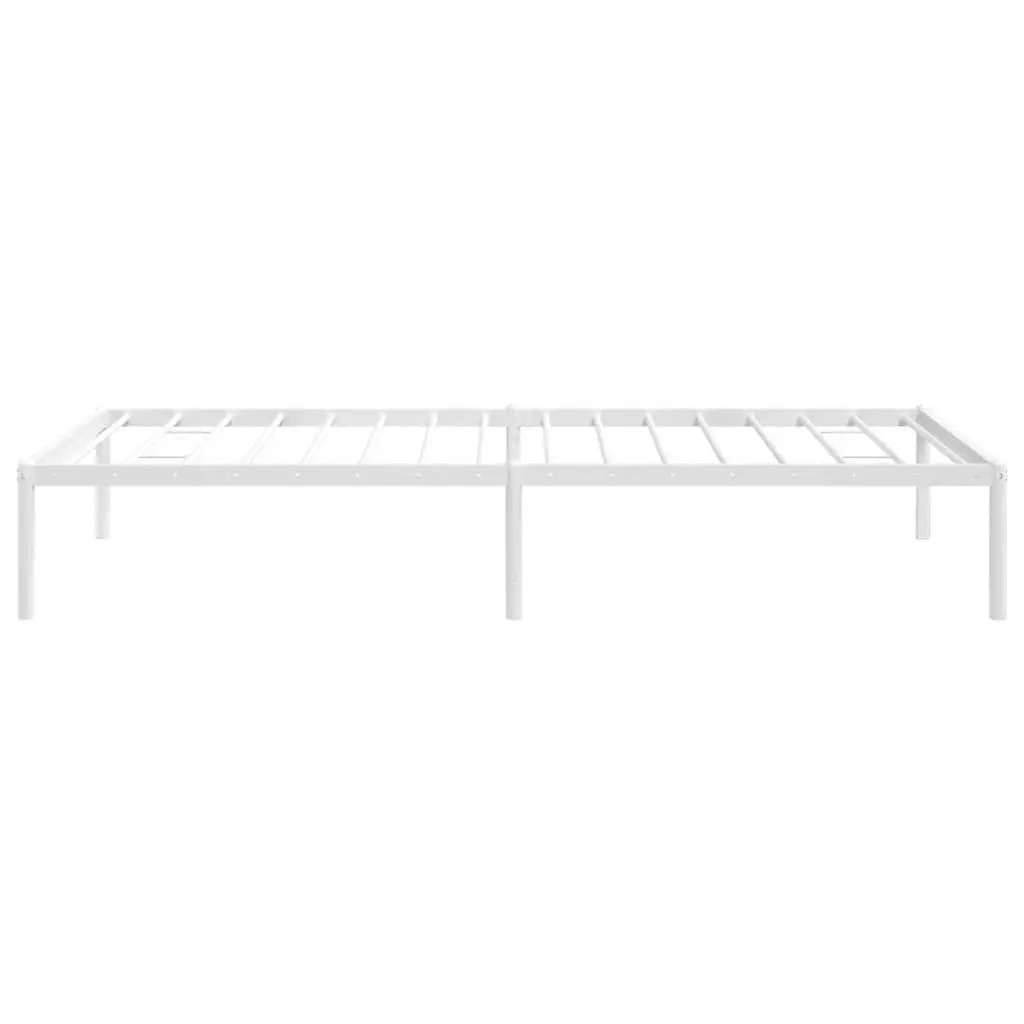 Metal Bed Frame White Powder-coated Steel 90x190 cm