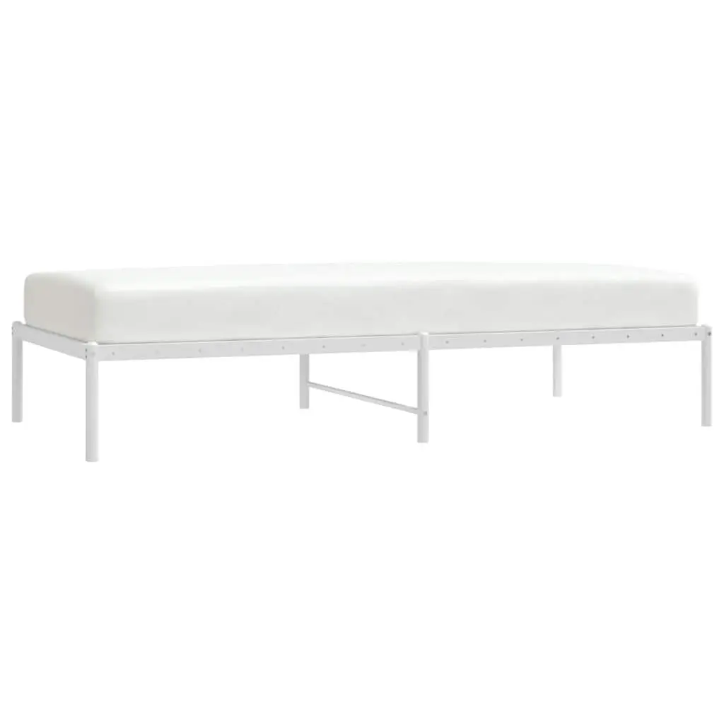 Metal Bed Frame White Powder-coated Steel 90x190 cm