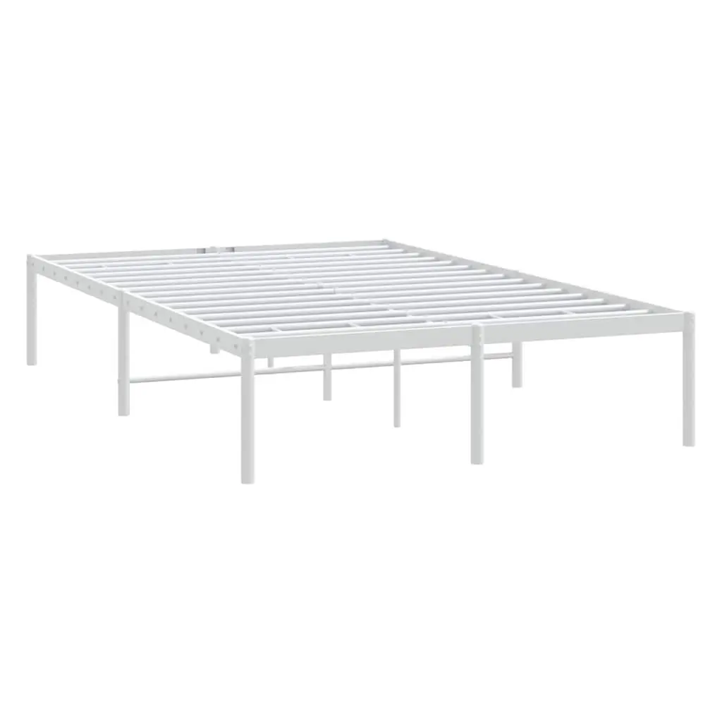 135x190 cm White Metal Bed Frame