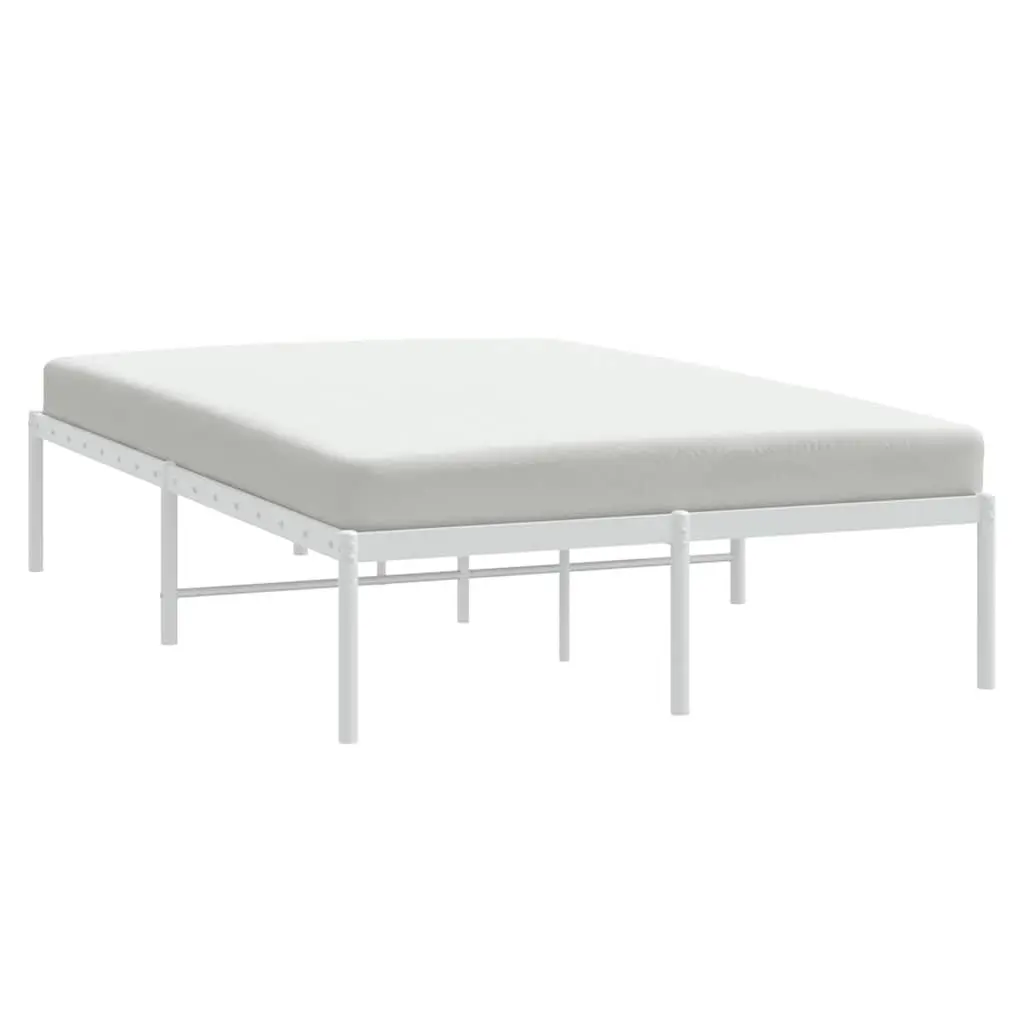 135x190 cm White Metal Bed Frame