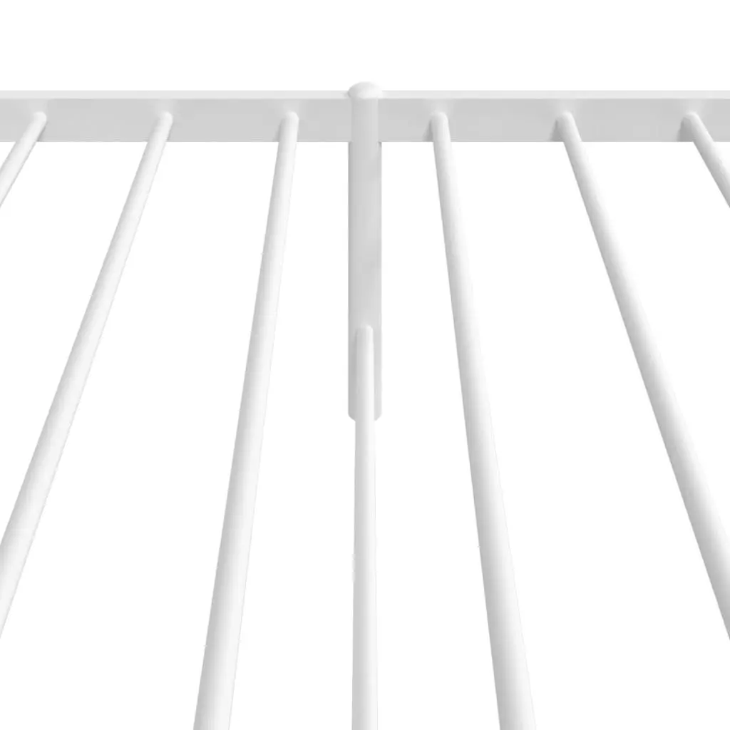 Metal Bed Frame King Slatted Base White 107x203 cm