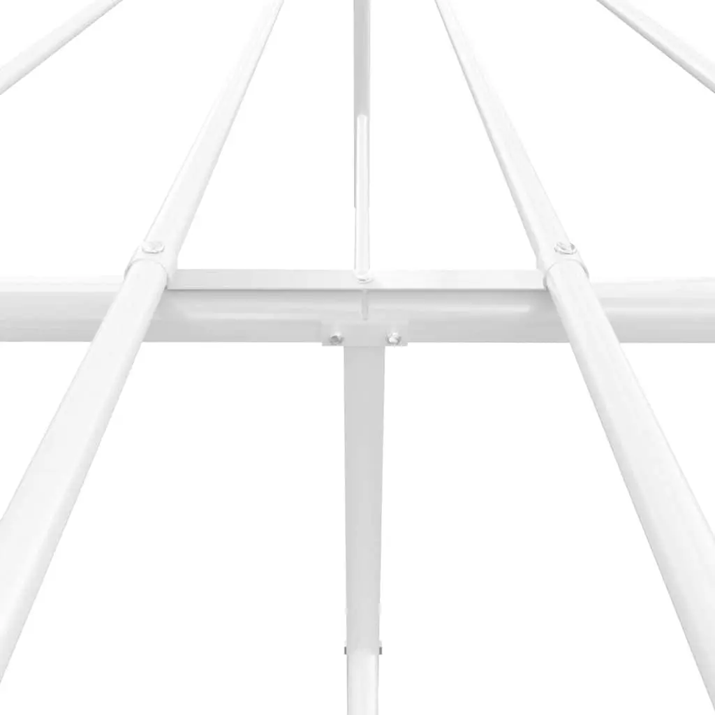 Metal Bed Frame with Headboard White 135x190 cm Bedroom Furniture Storage Space