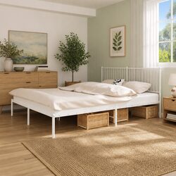 Friendly White King Size Metal Bed Frame for You