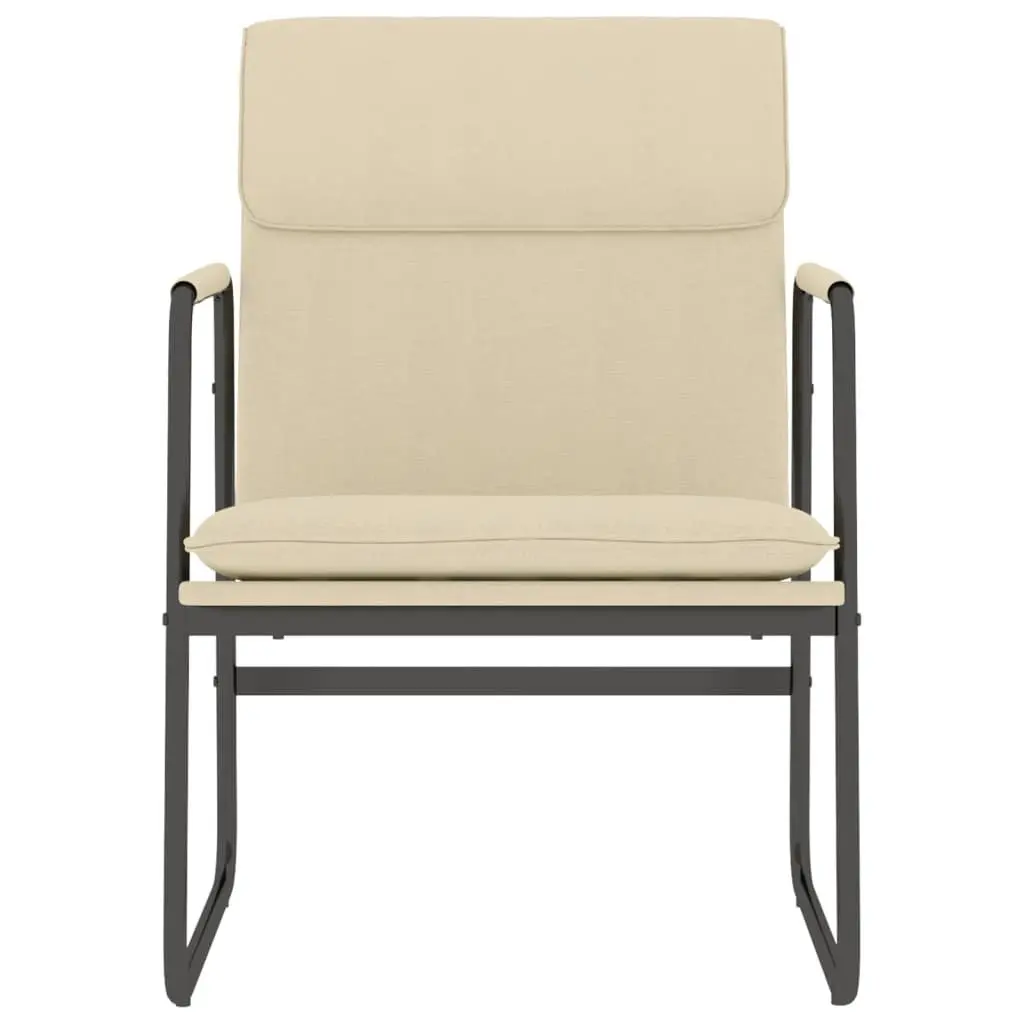 Lounge Chair Cream Fabric Upholstered Armchair Recliner 55L x 64W x 80H cm