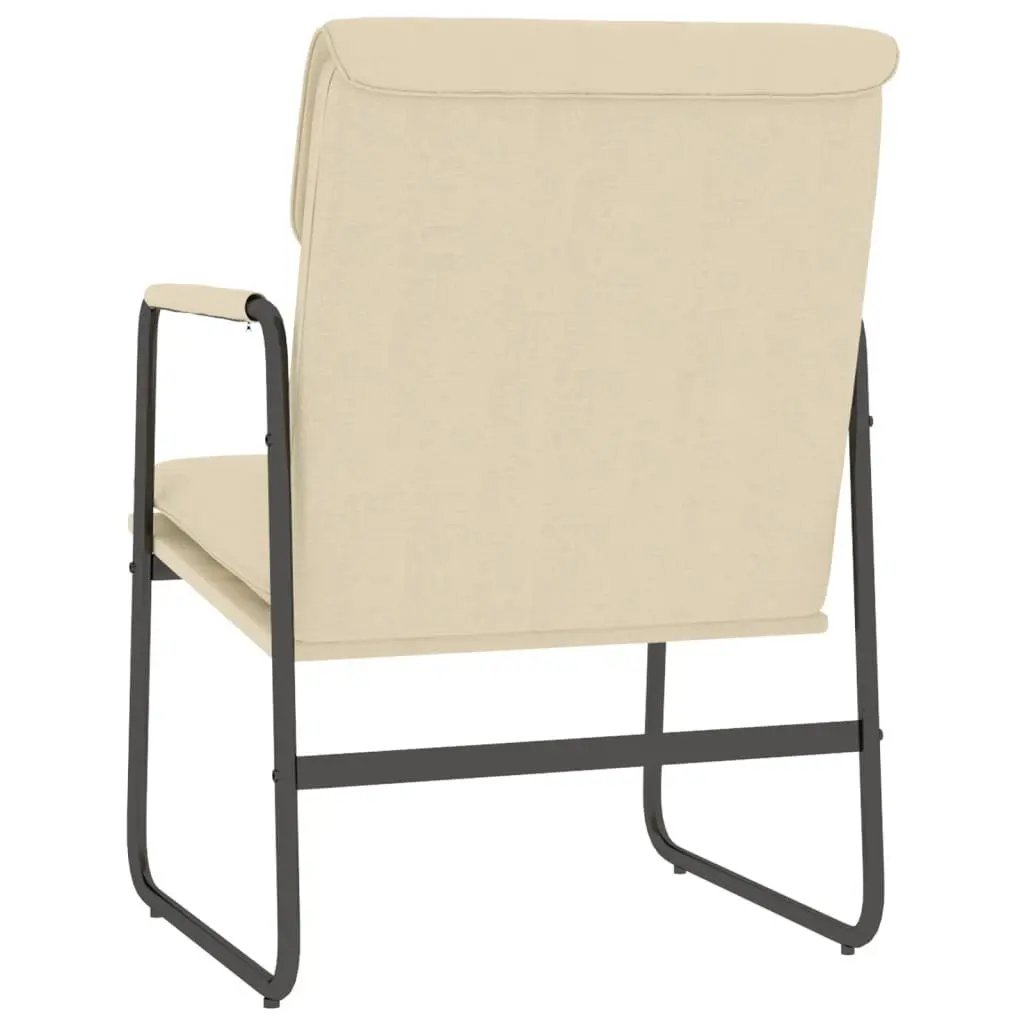 Lounge Chair Cream Fabric Upholstered Armchair Recliner 55L x 64W x 80H cm