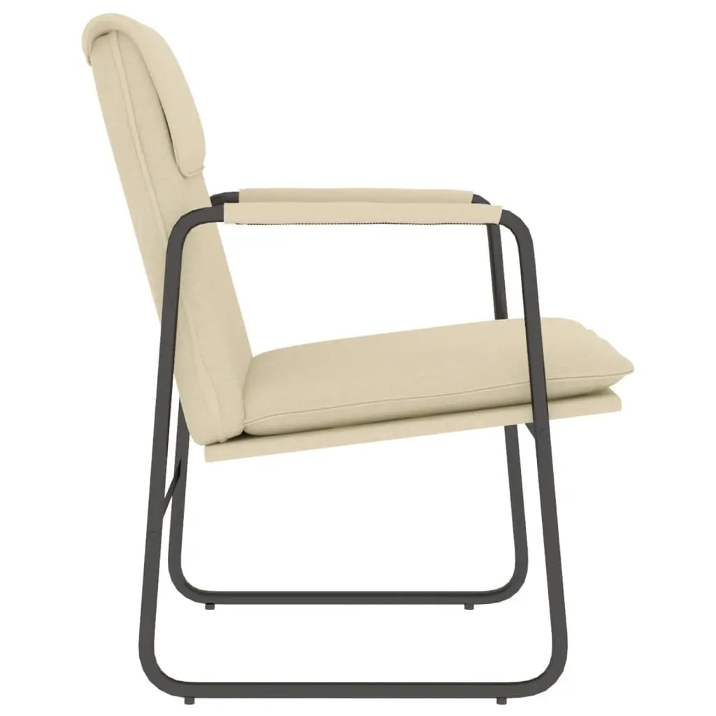 Lounge Chair Cream Fabric Upholstered Armchair Recliner 55L x 64W x 80H cm