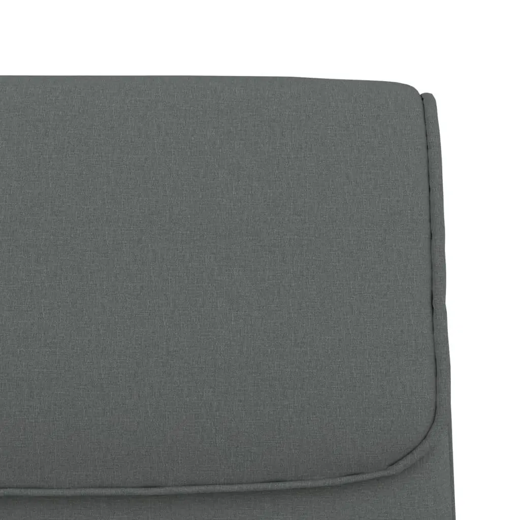 Grey Fabric Upholstered Bench Seating Durable Metal Frame Living Room Furniture
