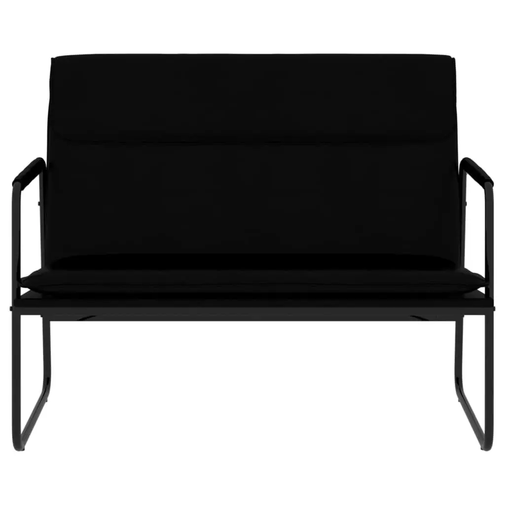 Faux Leather Bench Upholstered Padded Back Rest Black 100 x 64 x 80 cm