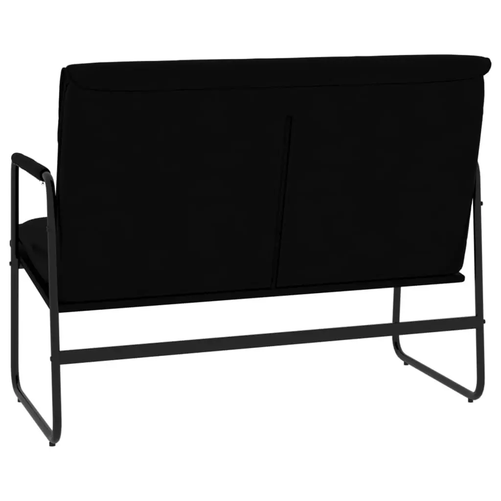 Faux Leather Bench Upholstered Padded Back Rest Black 100 x 64 x 80 cm