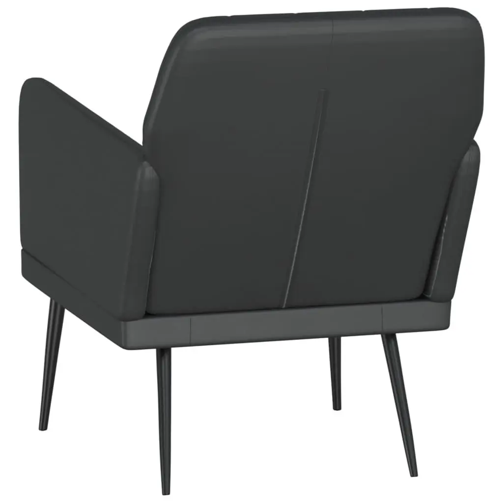 Faux Leather Armchair Black Relaxation Chair Padded Seat