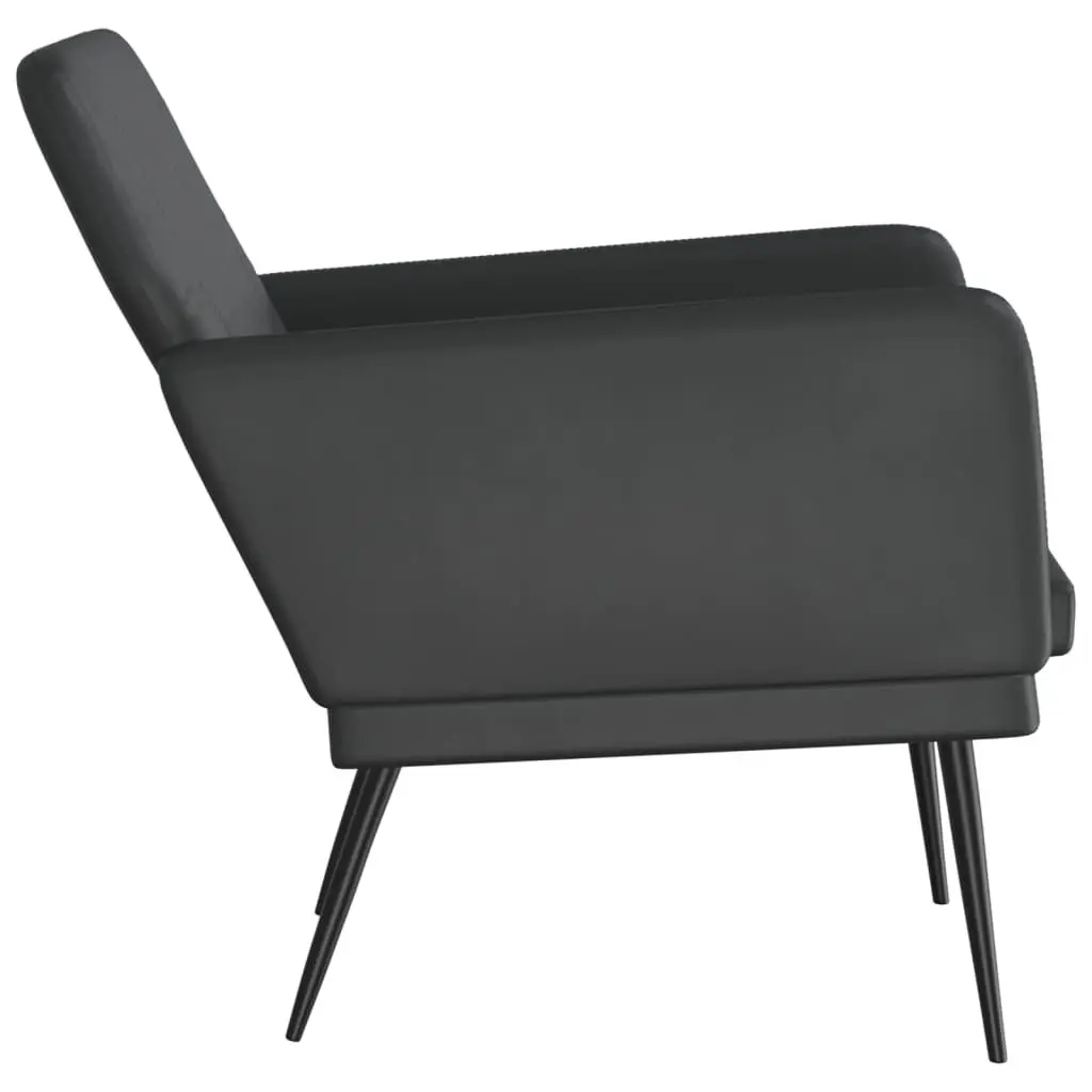 Faux Leather Armchair Black Relaxation Chair Padded Seat
