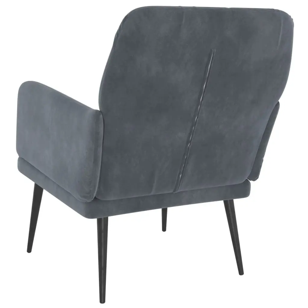 Armchair Dark Grey Velvet Upholstered Lounge Chair 62 x 79 x 79 cm