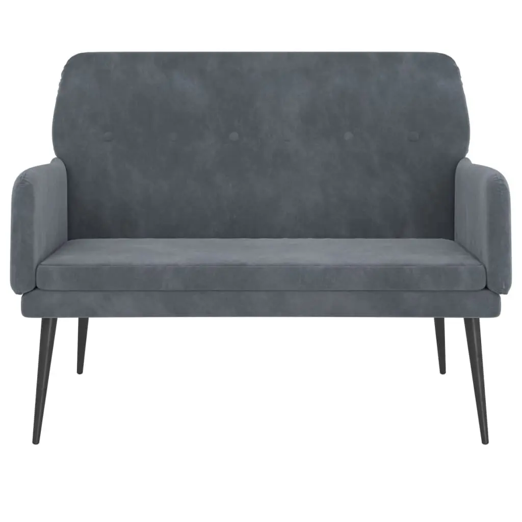 Grey Velvet Upholstered Bench
