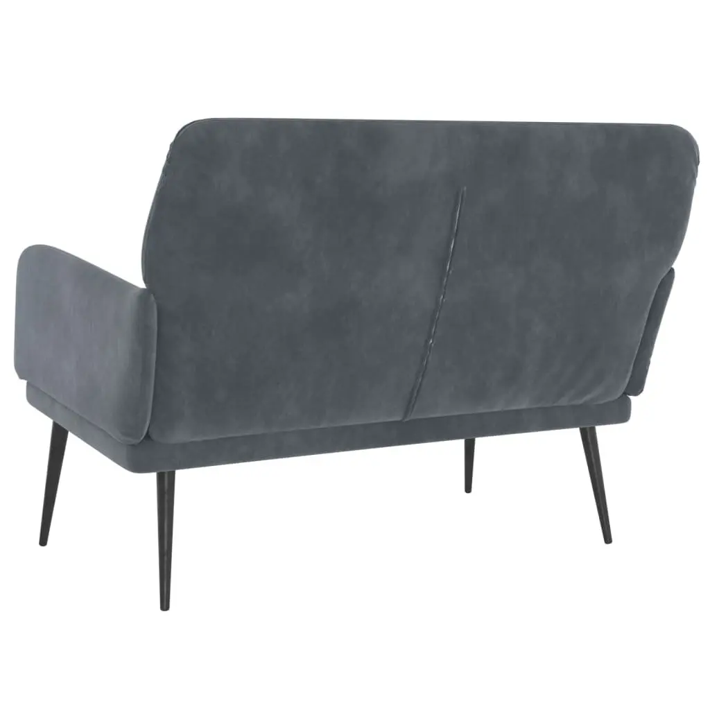 Grey Velvet Upholstered Bench