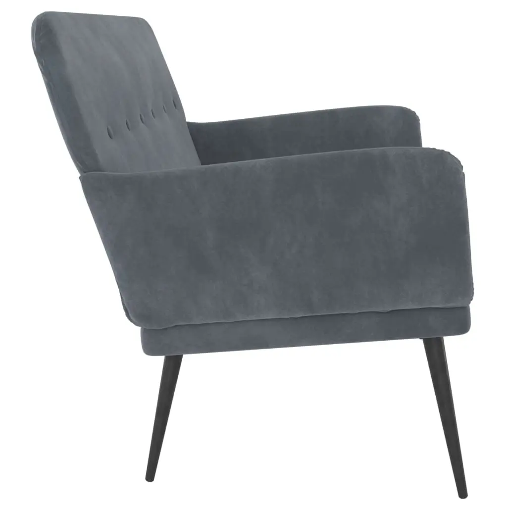 Grey Velvet Upholstered Bench