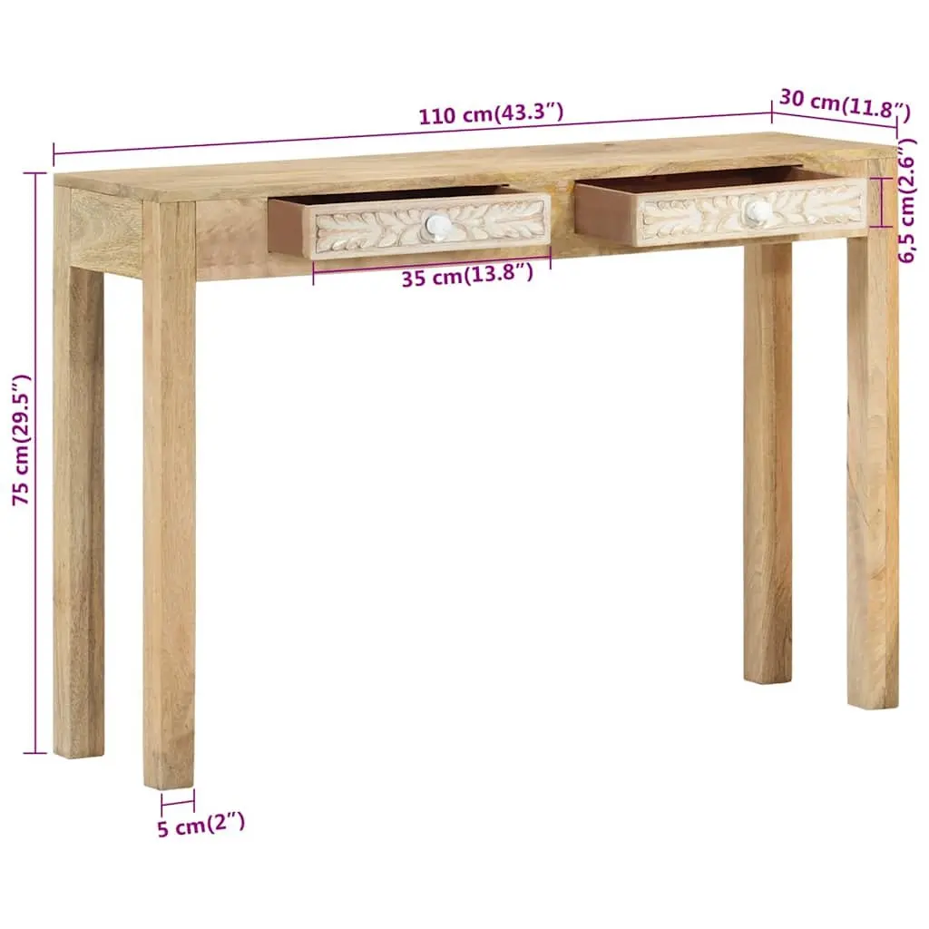 Console Table in Solid Mango Wood