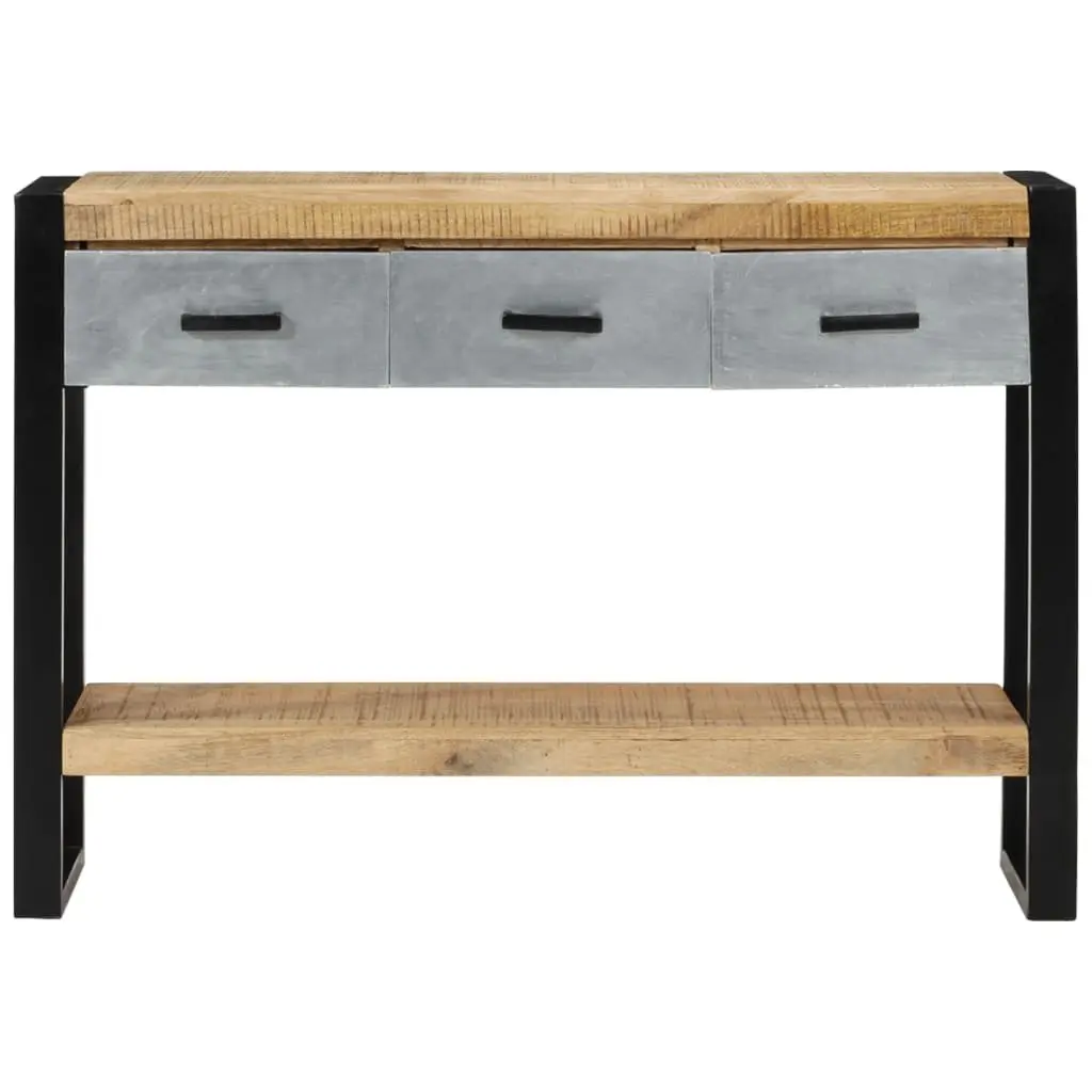 Console Table Solid Mango Wood 110x30x76cm Entryway Hall Side Table with Drawers