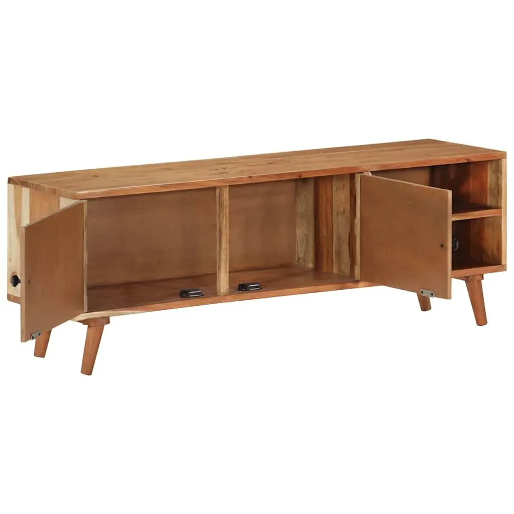 TV Cabinet Solid Wood Acacia Brown 112x30x40 cm Storage Unit Media Stand