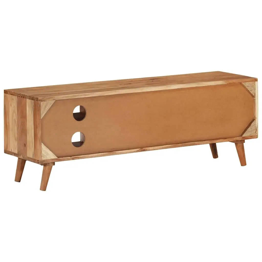 TV Cabinet Solid Wood Acacia Brown 112x30x40 cm Storage Unit Media Stand