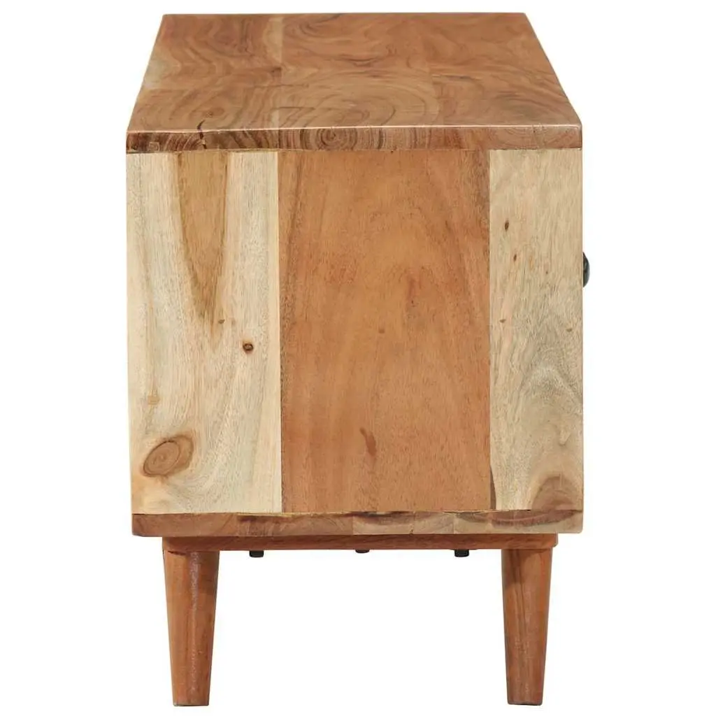 TV Cabinet Solid Wood Acacia Brown 112x30x40 cm Storage Unit Media Stand