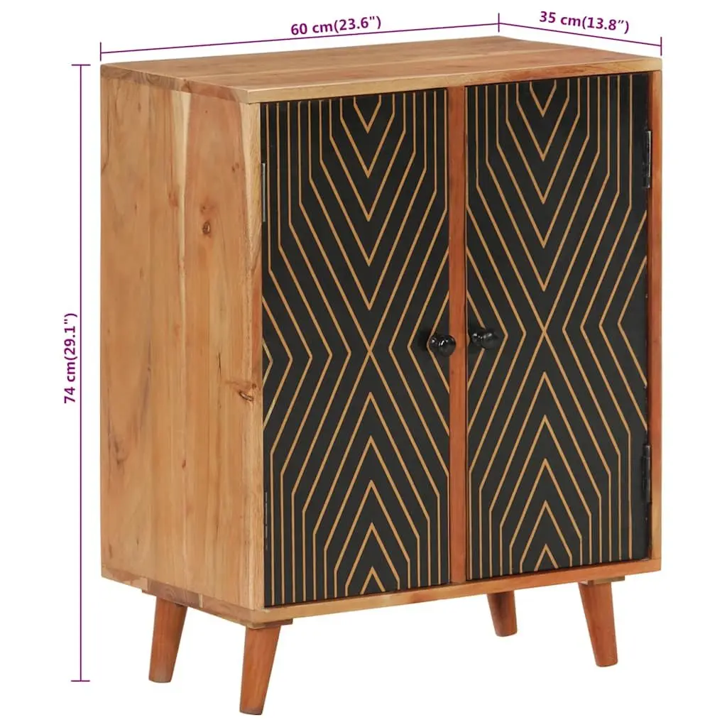 Solid Wood Sideboard Cabinet in Brown