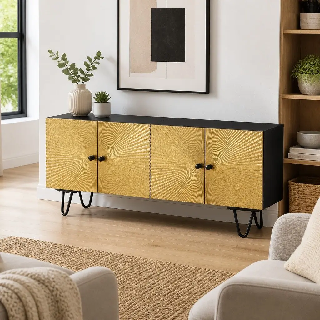 Solid Mango Wood TV Cabinet