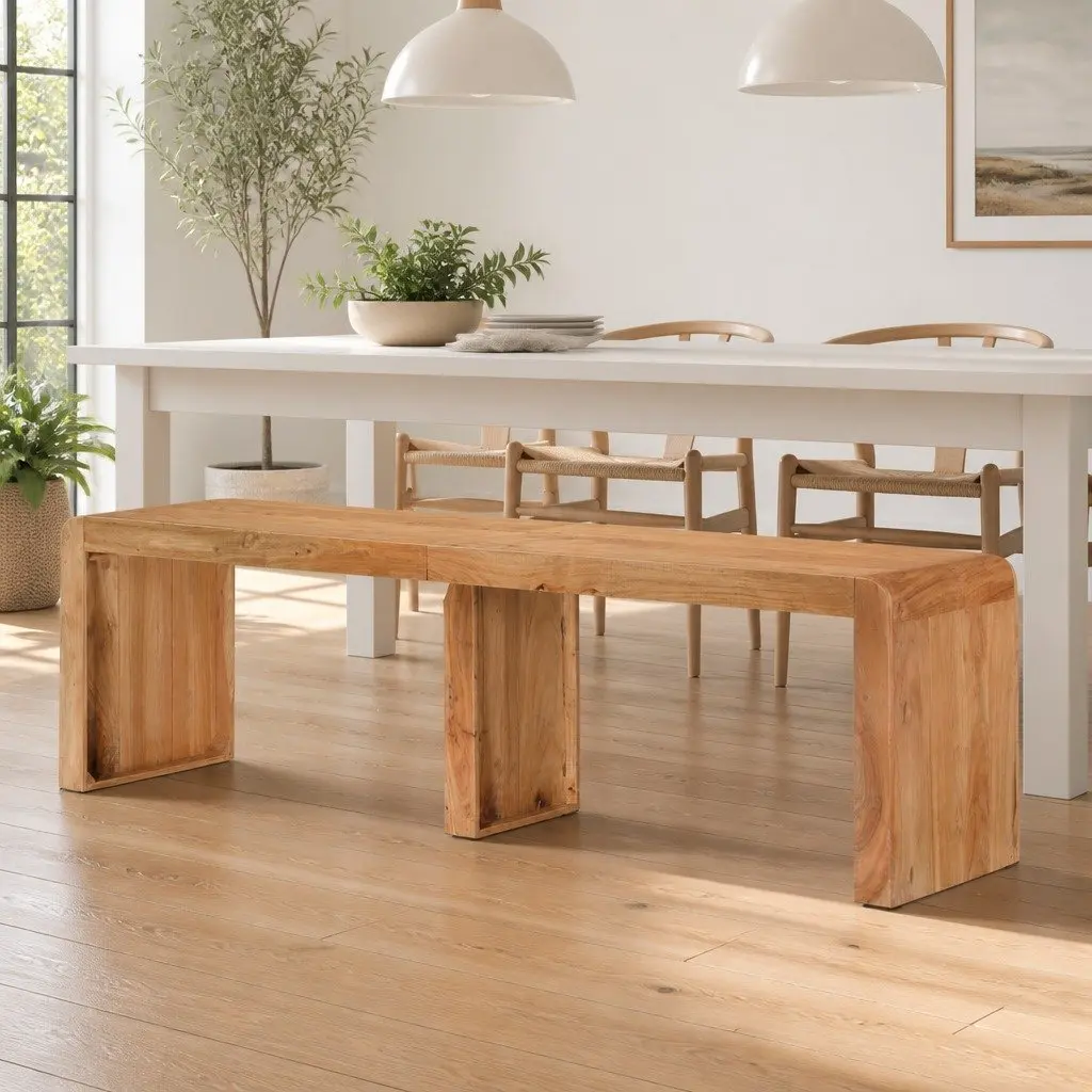 Acacia Wooden Bench for Home Spaces