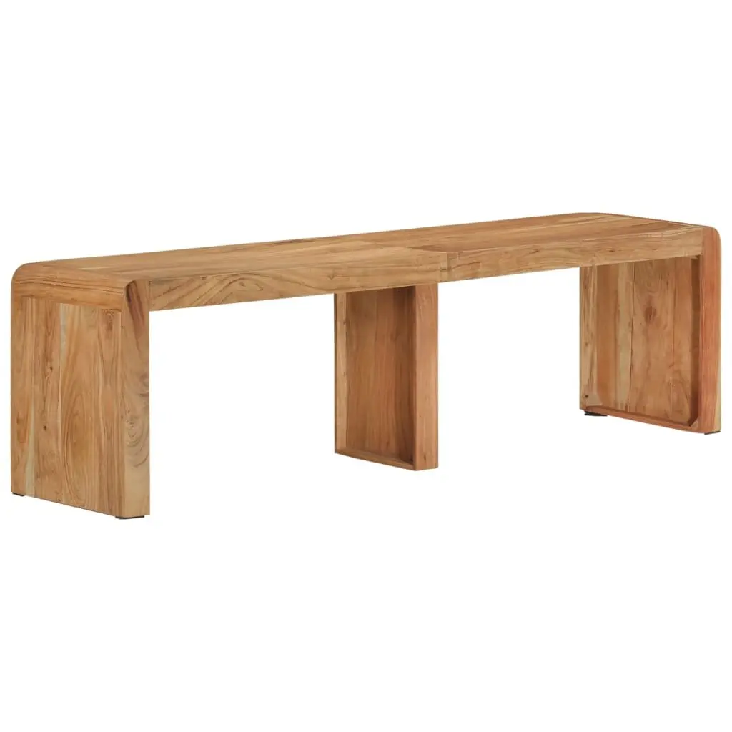 Wooden Bench Rustic Farmhouse Style 160x38x45 cm Solid Acacia Dining Kitchen Hallway Seating Furniture