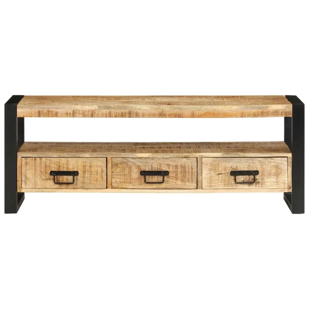 Solid Wood TV Cabinet 120x30x45 cm Brown Mango Media Storage Unit Drawers