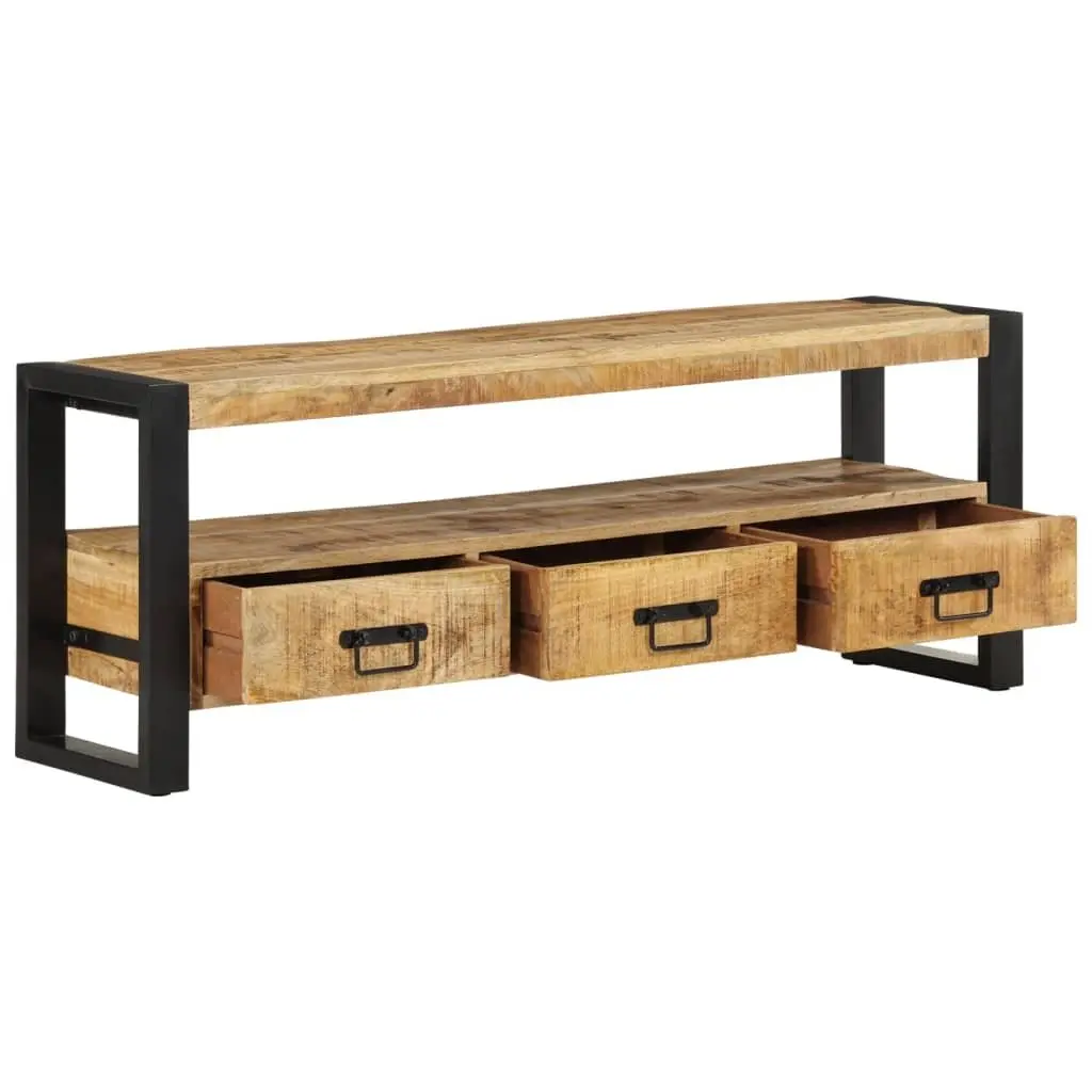 Solid Wood TV Cabinet 120x30x45 cm Brown Mango Media Storage Unit Drawers