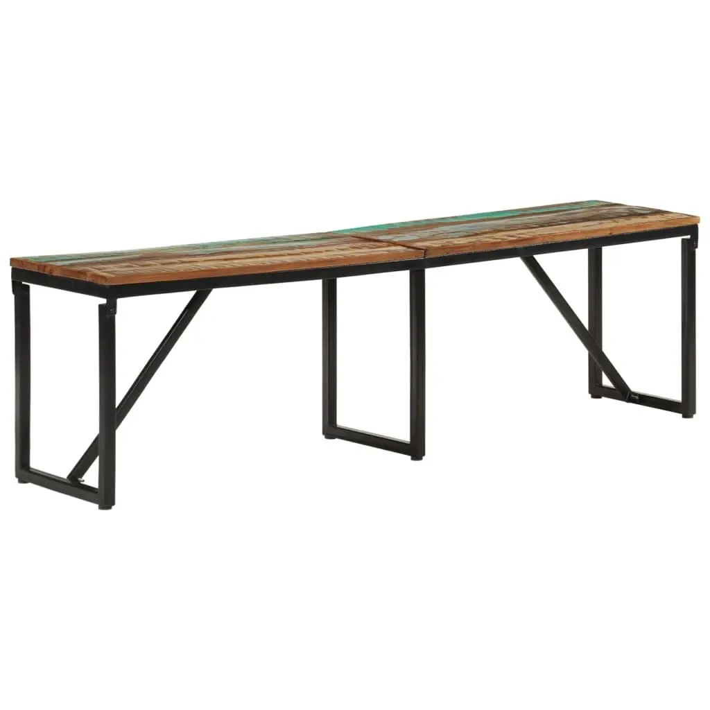 Reclaimed Wood Bench Industrial Style 160x35x46 cm