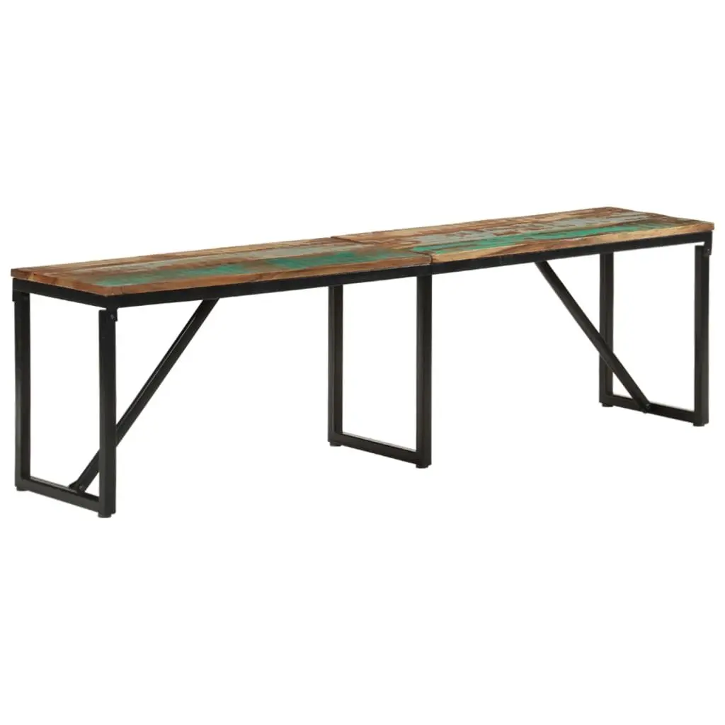 Reclaimed Wood Bench Industrial Style 160x35x46 cm