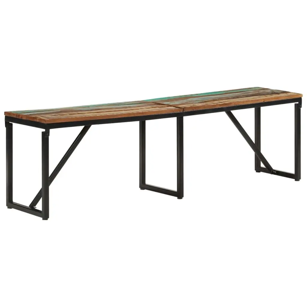 Reclaimed Wood Bench Industrial Style 160x35x46 cm