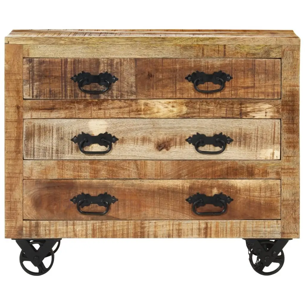 Sideboard with 3 Drawers Storage Cabinet Solid Mango Wood Furniture Brown