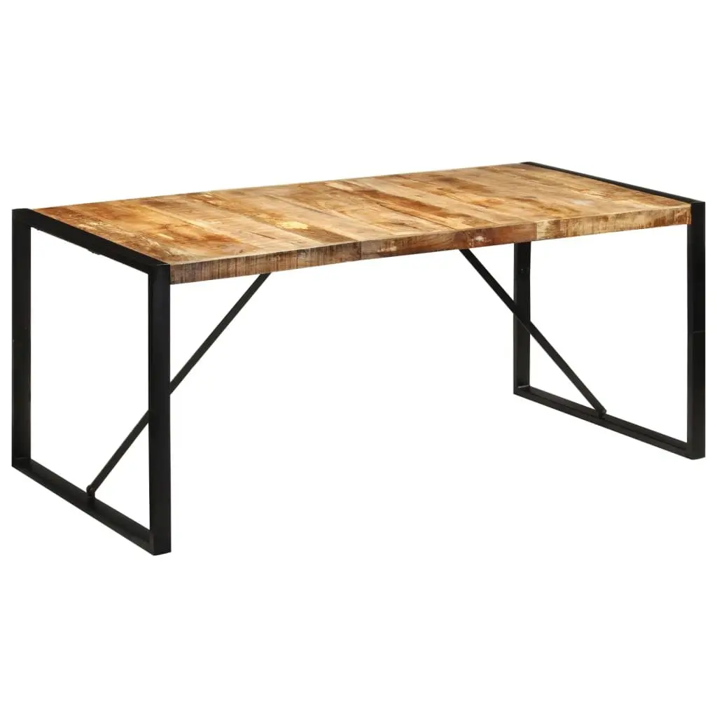 Dining Table 175x90x76 cm Solid Mango Wood Kitchen Furniture Brown Sturdy Frame