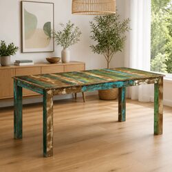Dining Table 180x90x76 cm Solid Reclaimed Wood Kitchen Room Furniture Brown