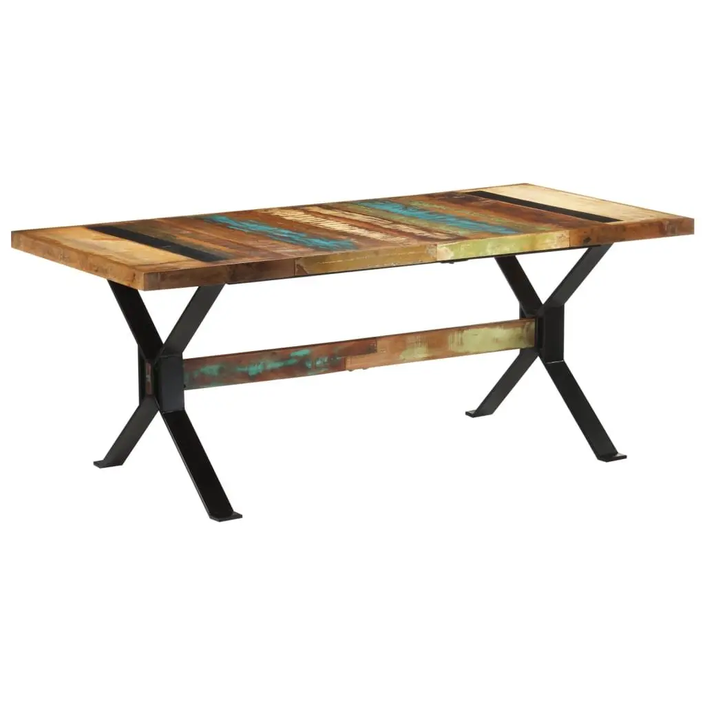 Dining Table 180x90x73cm Solid Reclaimed Wood Kitchen Brown Vintage Furniture
