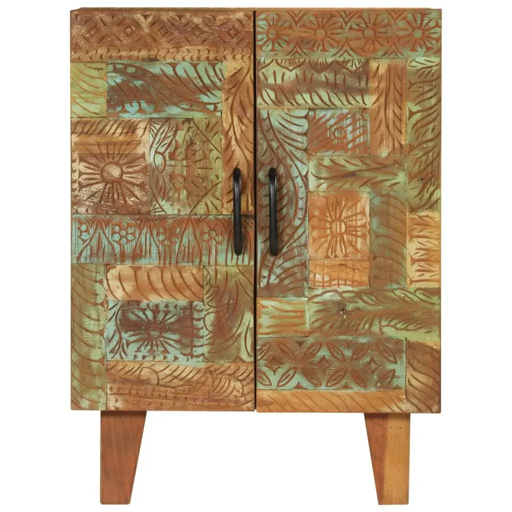 Hand-Carved Wooden Sideboard