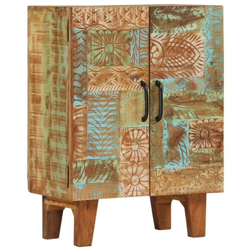 Hand-Carved Wooden Sideboard