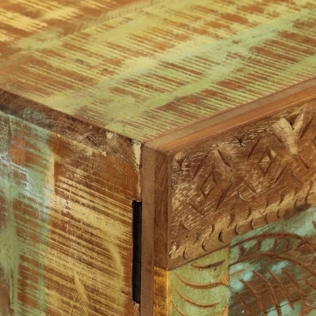 Hand-Carved Wooden Sideboard