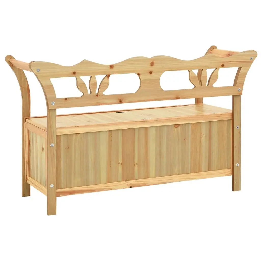 Solid Wood Fir Bench Storage 107x45x75.5cm Brown