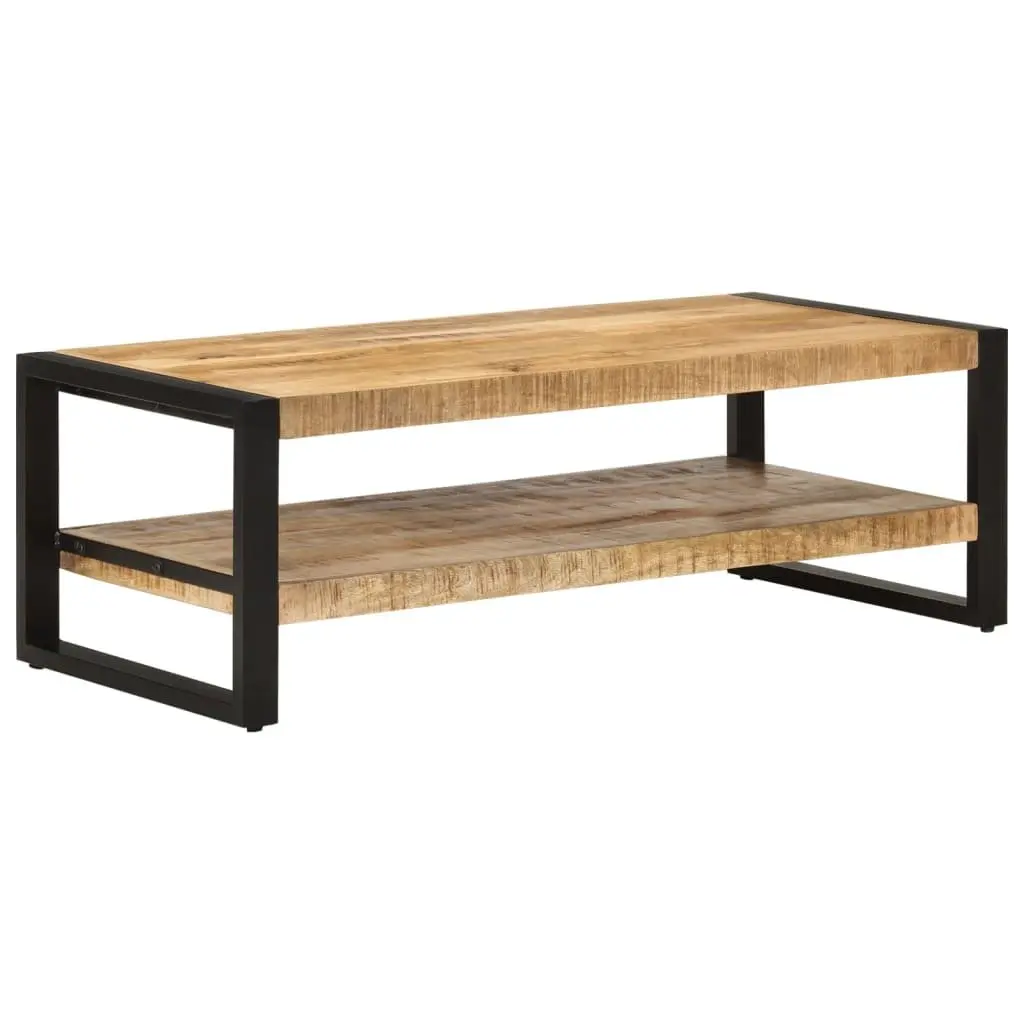 Coffee Table Rustic Two Tier 120x55x40 cm Solid Wood Mango