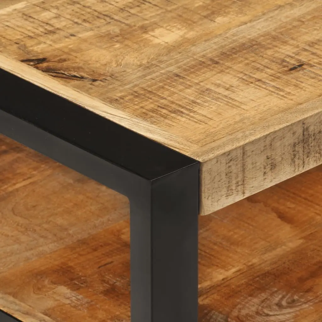 Coffee Table Rustic Two Tier 120x55x40 cm Solid Wood Mango