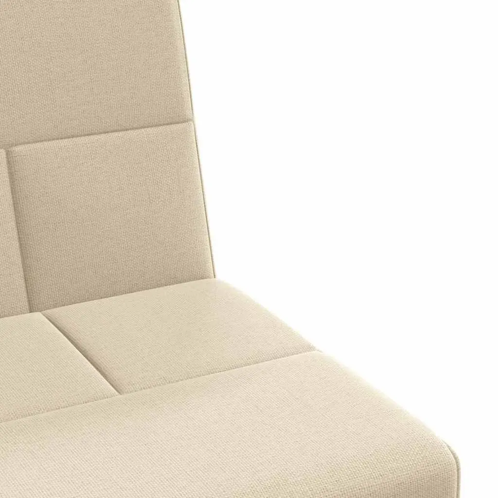 Sofa Bed Cream Fabric with Adjustable Backrest and Cup Holders Sleeper Couch