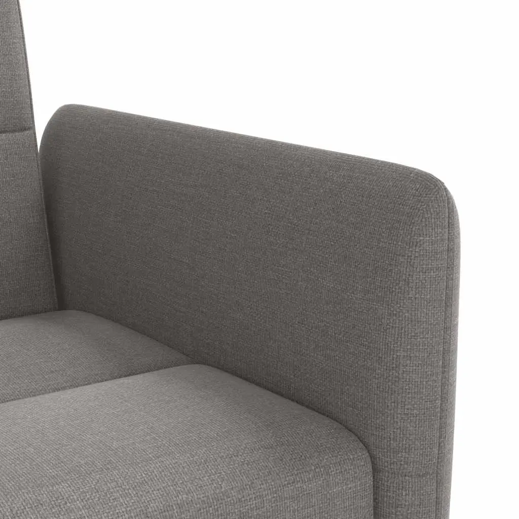Adjustable Sofa Bed with USB Charging and Cup Holders in Taupe Fabric