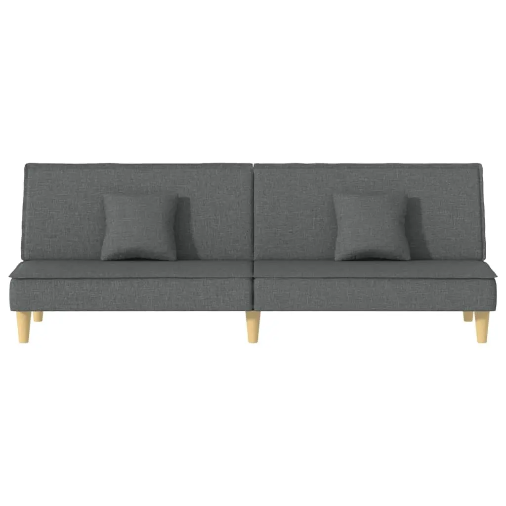 Sofa Bed Grey Fabric Adjustable Backrest Sleeper Couch