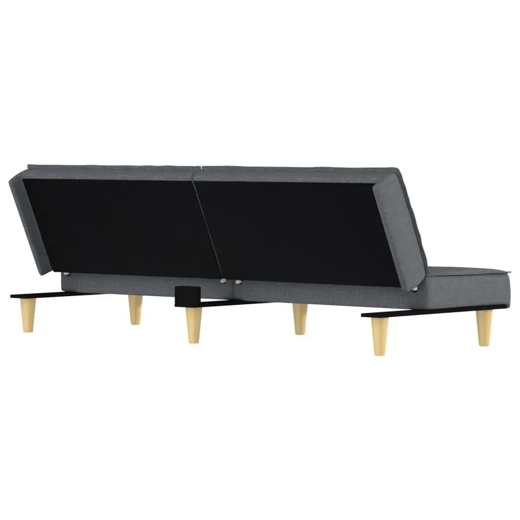 Sofa Bed Grey Fabric Adjustable Backrest Sleeper Couch