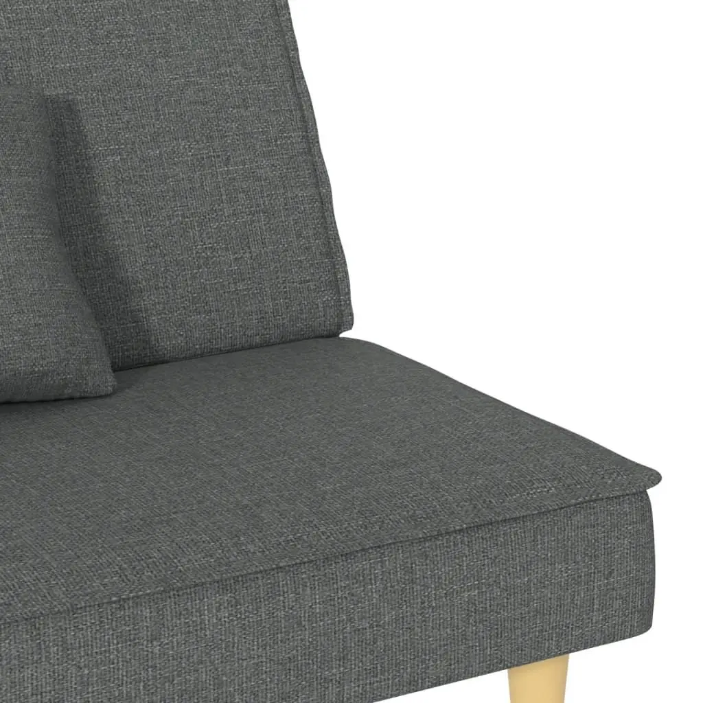 Sofa Bed Grey Fabric Adjustable Backrest Sleeper Couch