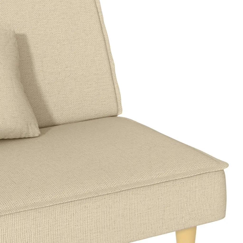Sofa Bed Cream Fabric Adjustable Backrest Sleeper Couch Guest Bedroom Furniture