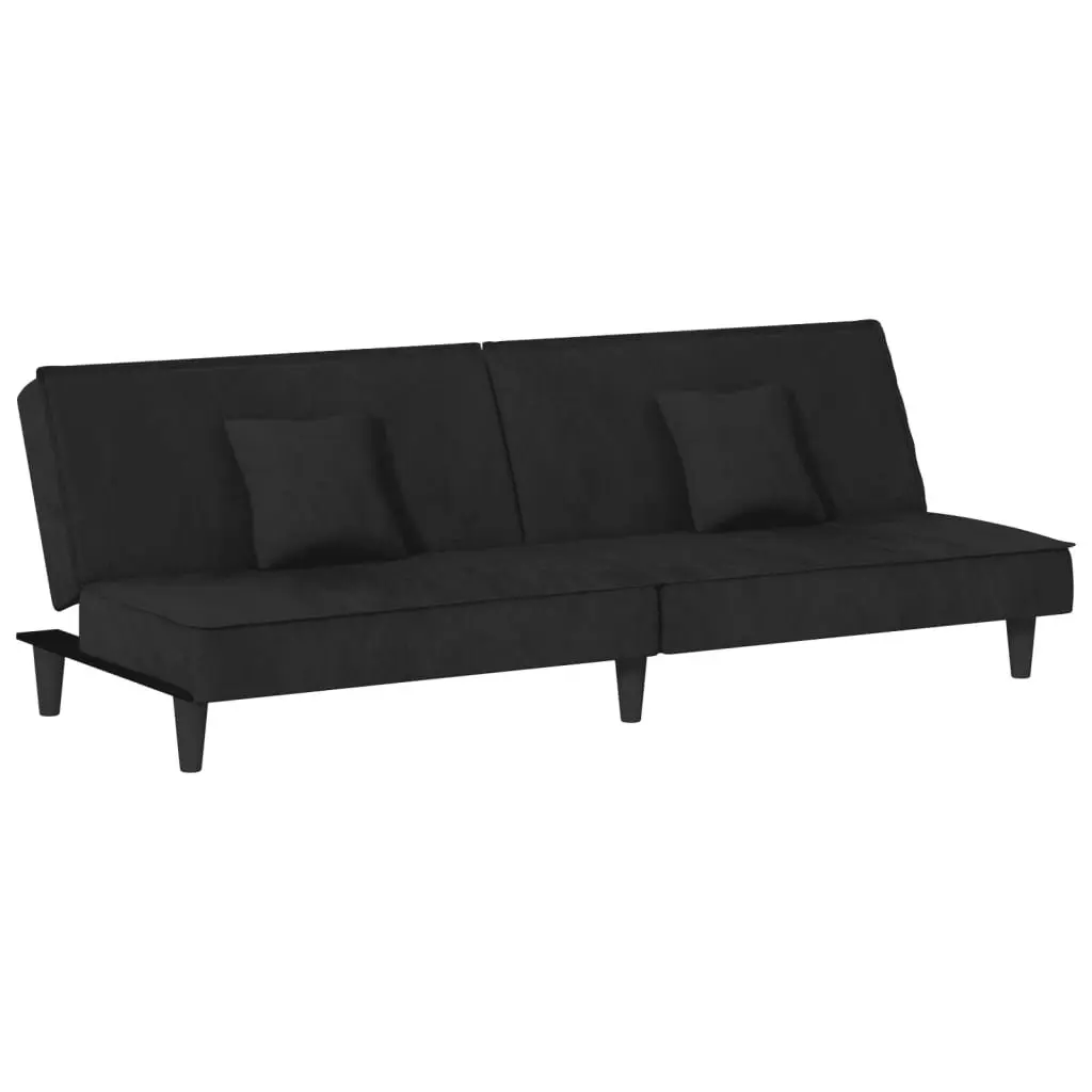 Black Velvet Sofa Bed for Guests